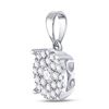 Image 2 : Diamond Cluster Pendant 1/2 Cttw 14kt White Gold