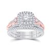Image 1 : Diamond Bridal Wedding Ring Band Set 1 Cttw 14kt Two-tone Gold
