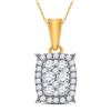 Image 1 : Diamond Rectangle Cluster Pendant 1/4 Cttw 14kt Yellow Gold