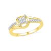 Image 1 : Diamond Square Cluster Bridal Wedding Engagement Ring 1/6 Cttw 10kt Yellow Gold