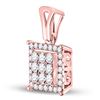 Image 2 : Diamond Square Cluster Pendant 1/2 Cttw 14kt Rose Gold