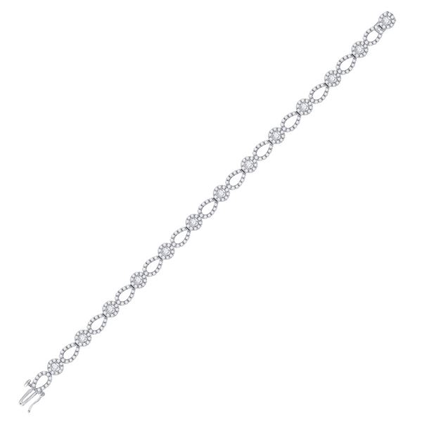 Diamond Link Bracelet 3 Cttw 14kt White Gold