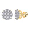 Image 1 : Mens Diamond Circle Cluster Earrings 1/4 Cttw 10kt Yellow Gold