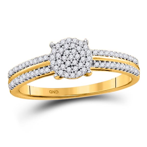 Diamond Circle Cluster Ring 1/6 Cttw 10kt Yellow Gold
