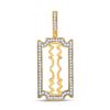 Image 1 : Mens Diamond Razor Blade Charm Pendant 1/3 Cttw 10kt Yellow Gold