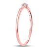 Image 3 : Ruby Diamond Stackable Band Ring 1/20 Cttw 10kt Rose Gold