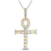 Image 1 : Mens Diamond Ankh Cross Charm Pendant 3/8 Cttw 10kt Yellow Gold