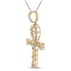 Image 2 : Mens Diamond Ankh Cross Charm Pendant 3/8 Cttw 10kt Yellow Gold