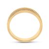 Image 3 : Mens Diamond Wedding Textured Band Ring 1/3 Cttw 14kt Yellow Gold