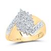 Image 1 : Diamond Cluster Ring 1/2 Cttw 10kt Yellow Gold