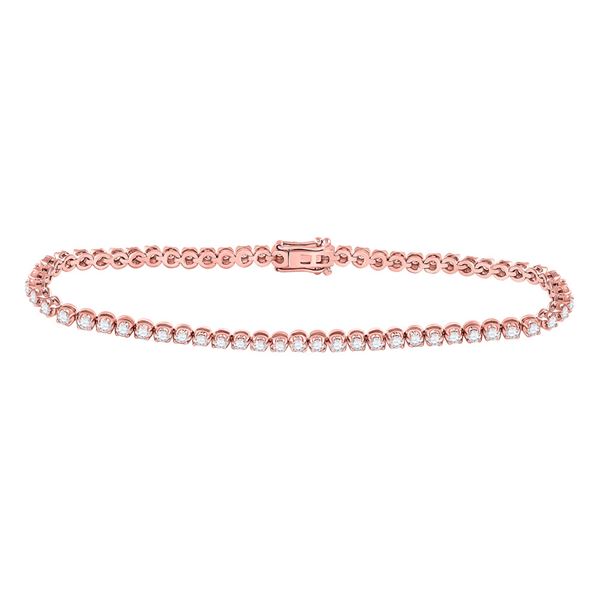 Diamond Studded Tennis Bracelet 2 Cttw 10kt Rose Gold