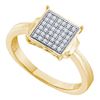 Image 1 : Diamond Square Cluster Ring 1/10 Cttw Yellow-tone Sterling Silver