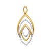 Image 1 : Diamond Geometric Oval Pendant 1/5 Cttw 10kt Yellow Gold