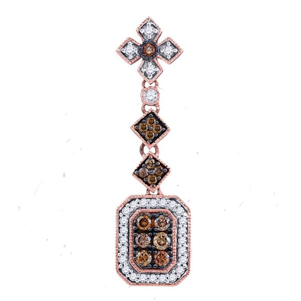 Brown Diamond Fashion Pendant 1/2 Cttw 14kt Rose Gold