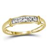 Image 3 : His Hers Diamond Solitaire Matching Wedding Set 1/10 Cttw 10kt Yellow Gold