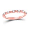 Image 1 : Diamond XOXO Stackable Band Ring 1/8 Cttw 14kt Rose Gold