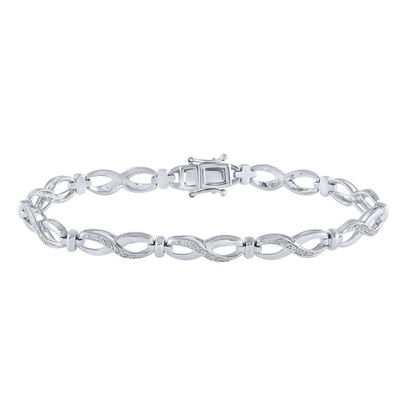 Diamond Infinity Bracelet 1/10 Cttw Sterling Silver