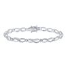 Image 1 : Diamond Infinity Bracelet 1/10 Cttw Sterling Silver