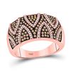 Image 1 : Brown Diamond Cocktail Ring 5/8 Cttw 10kt Rose Gold