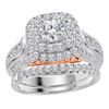 Image 1 : Diamond Bridal Wedding Ring Band Set 2 Cttw 14kt Two-tone Gold