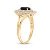 Image 3 : Oval Blue Sapphire Diamond Solitaire Ring 1-1/3 Cttw 14kt Yellow Gold
