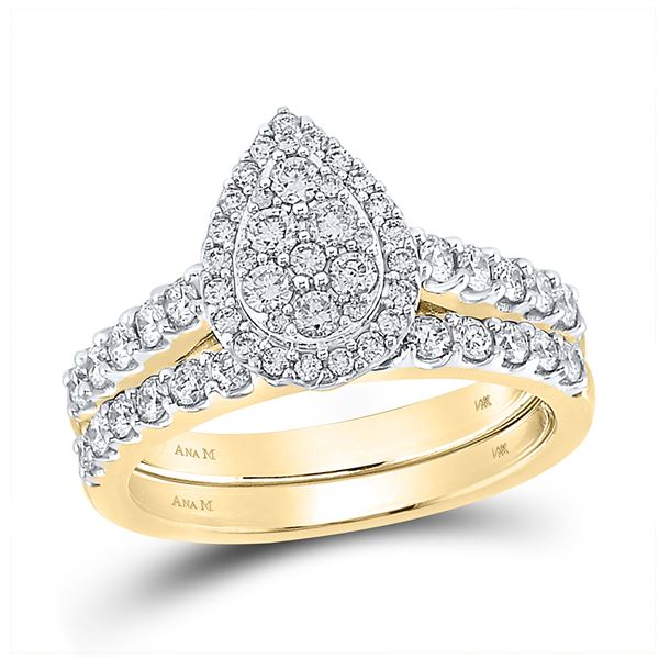 Diamond Bridal Wedding Ring Band Set 1 Cttw 14kt Yellow Gold