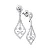 Image 1 : Diamond Scroll Teardrop Dangle Earrings 1/3 Cttw 10kt White Gold