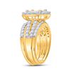 Image 3 : Princess Diamond Bridal Wedding Ring Band Set 2 Cttw 14kt Yellow Gold