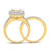 Image 4 : Princess Diamond Bridal Wedding Ring Band Set 2 Cttw 14kt Yellow Gold