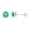 Image 1 : Lab-Created Emerald Solitaire Earrings 2 Cttw 10kt White Gold