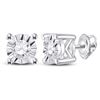 Image 1 : Diamond Solitaire Stud Earrings 1/4 Cttw 10kt White Gold