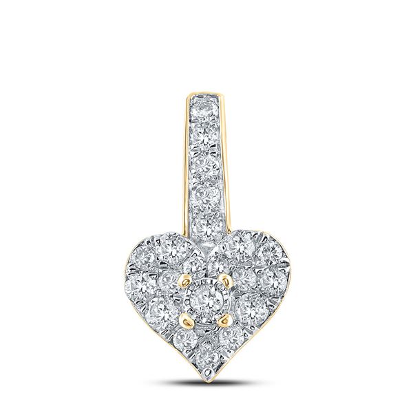 Diamond Heart Pendant 1/3 Cttw 10kt Yellow Gold