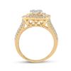 Image 3 : Diamond Square Cluster Ring 1-1/2 Cttw 14kt Yellow Gold