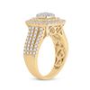 Image 4 : Diamond Square Cluster Ring 1-1/2 Cttw 14kt Yellow Gold