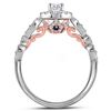 Image 2 : Diamond Solitaire Bridal Wedding Engagement Ring 3/4 Cttw 14kt Two-tone Gold