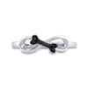 Image 2 : Black Color Enhanced Diamond Dog Bone Infinity Ring 1/20 Cttw Sterling Silver