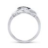 Image 3 : Black Color Enhanced Diamond Dog Bone Infinity Ring 1/20 Cttw Sterling Silver