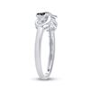 Image 4 : Black Color Enhanced Diamond Dog Bone Infinity Ring 1/20 Cttw Sterling Silver