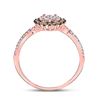 Image 3 : Brown Diamond Halo Cluster Ring 1/2 Cttw 10kt Rose Gold