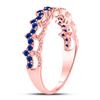 Image 3 : Blue Sapphire Scalloped Stackable Band Ring 1/4 Cttw 10kt Rose Gold