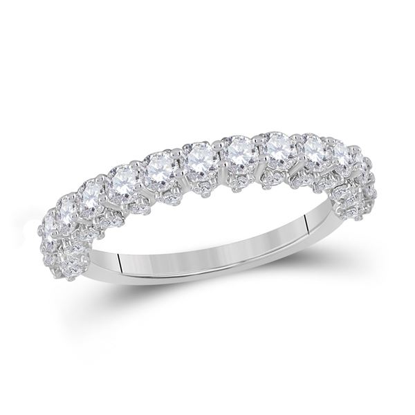 Diamond Single Row Band Ring 1-5/8 Cttw 14kt White Gold