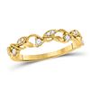 Image 1 : Diamond Vine Stackable Band Ring 1/6 Cttw 10kt Yellow Gold