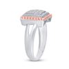 Image 4 : Diamond Rope Square Cluster Ring 1/3 Cttw 10kt Two-tone Gold