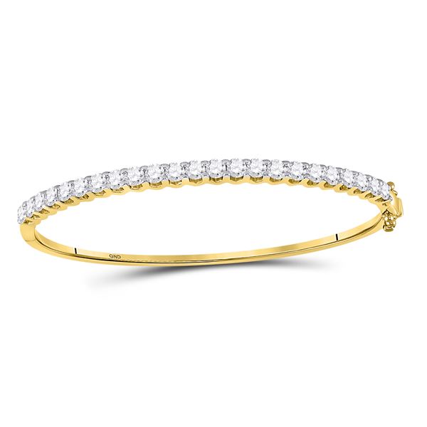 Diamond Bangle Bracelet 3 Cttw 14kt Yellow Gold