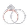 Image 3 : Diamond Bridal Wedding Ring Band Set 1/2 Cttw 10kt Two-tone Gold
