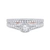 Image 2 : Diamond Bridal Wedding Ring Band Set 7/8 Cttw 14kt Two-tone Gold
