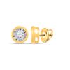Image 1 : Diamond Solitaire Earrings 1/6 Cttw 10kt Yellow Gold