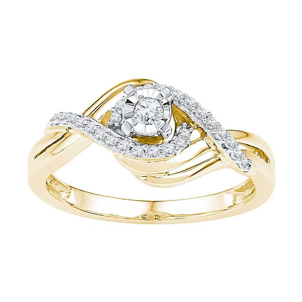 Diamond Solitaire Bridal Wedding Engagement Ring 1/5 Cttw 10kt Yellow Gold