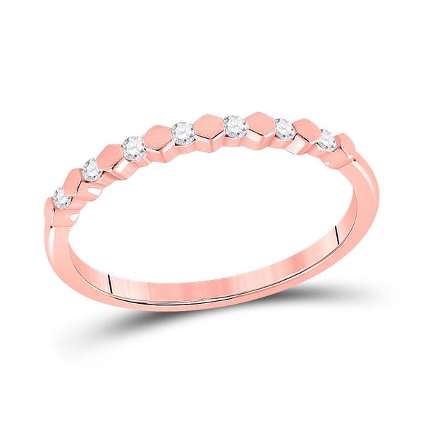 Diamond Stackable Band Ring 1/10 Cttw 14kt Rose Gold