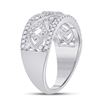 Image 3 : Diamond Filigree Geometric Band Ring 1/2 Cttw 14kt White Gold